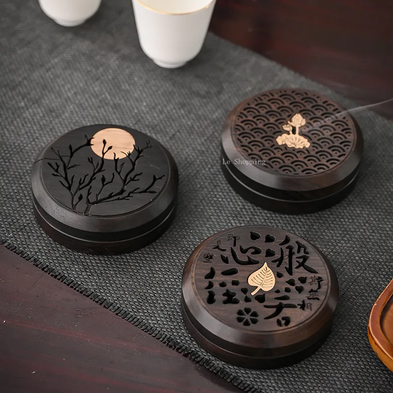 Zen Candle Supplies - Caixa de incenso redonda de sândalo